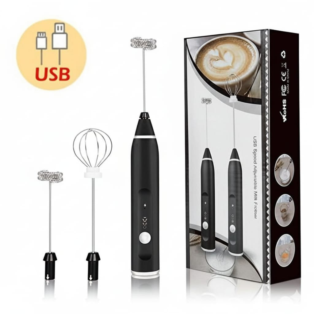 2 In 1 Rechargeable Coffee Beater and Egg Mixer and Milk Frother